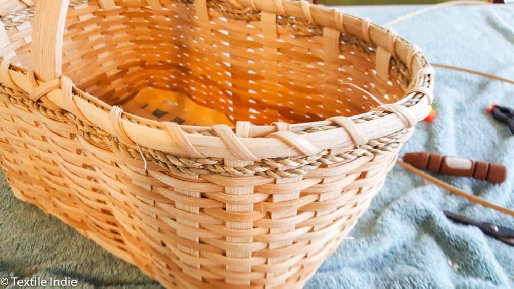 Basket rim close up of a market basket