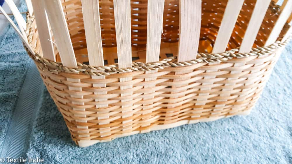 first row of seagrass as a detail in a basket 