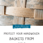 Rattan basket detail covered in mold.