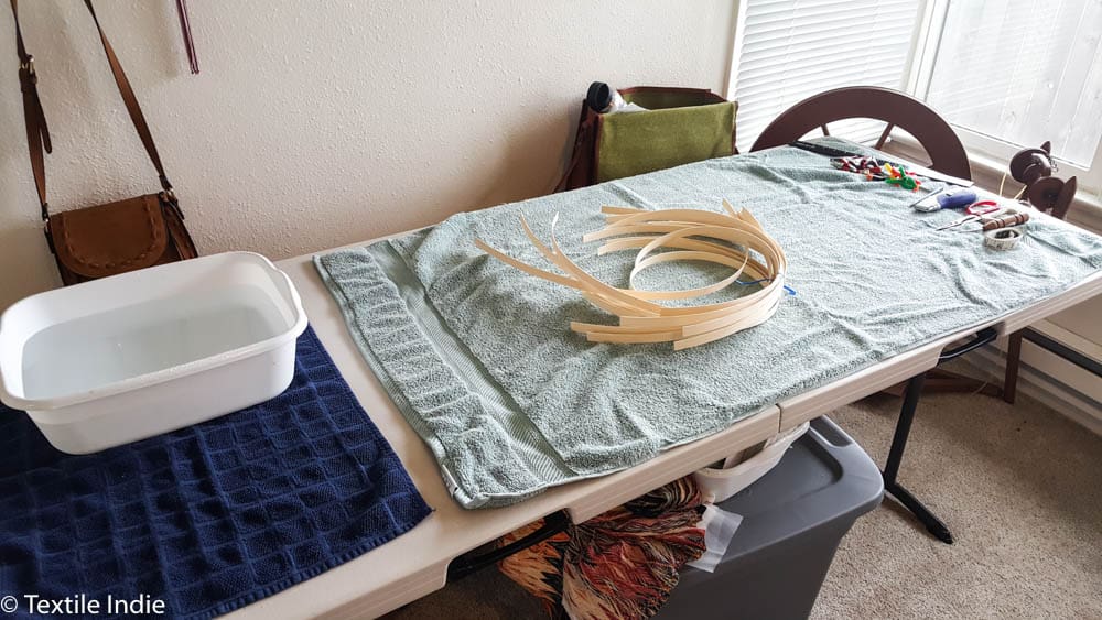 basket weaving workspace