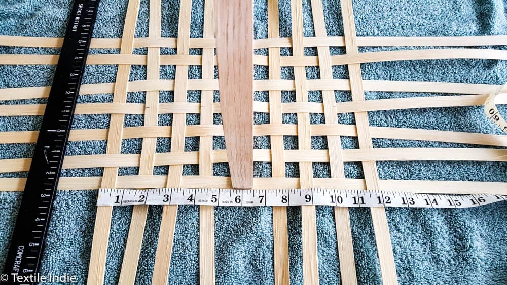measuring the base of a basket