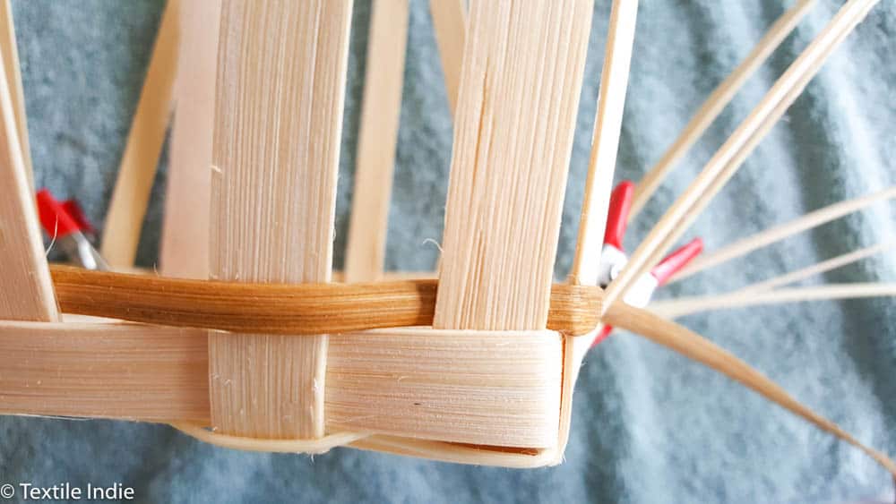 going around the corner of a basket with a weaver
