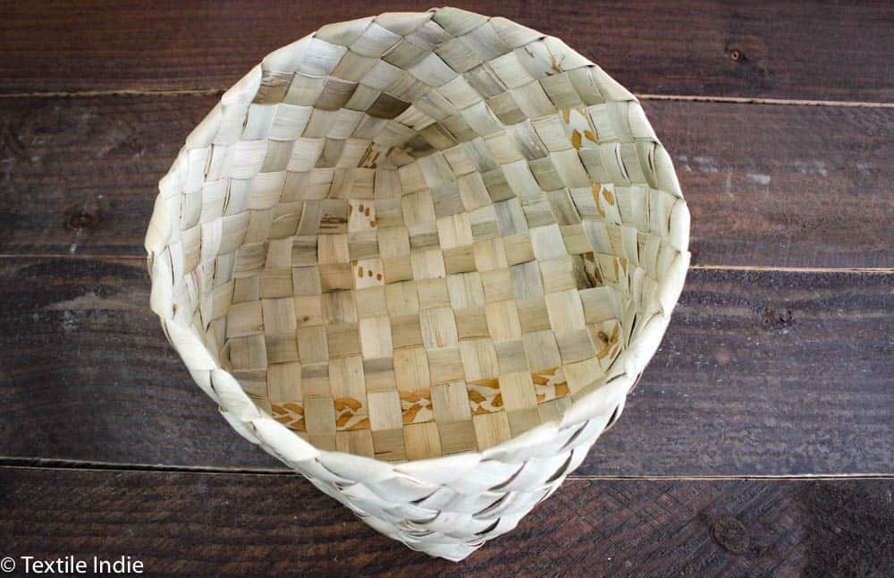 Palm frond basket