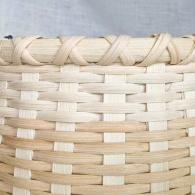 A basket in front of a cloth