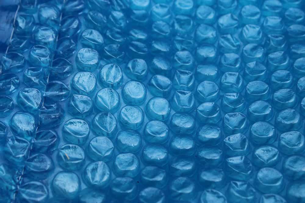 Bubble wrap used as a source of friction in wet felting. 