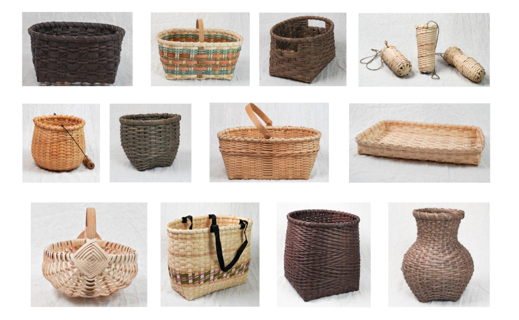 gallery of 12 different reed baskets
