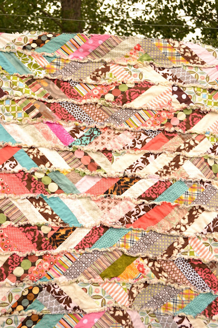 A flannel rag quilt in a variety of patterns