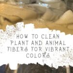 Pinterest pin about cleaning plant and animal fibers for dyeing