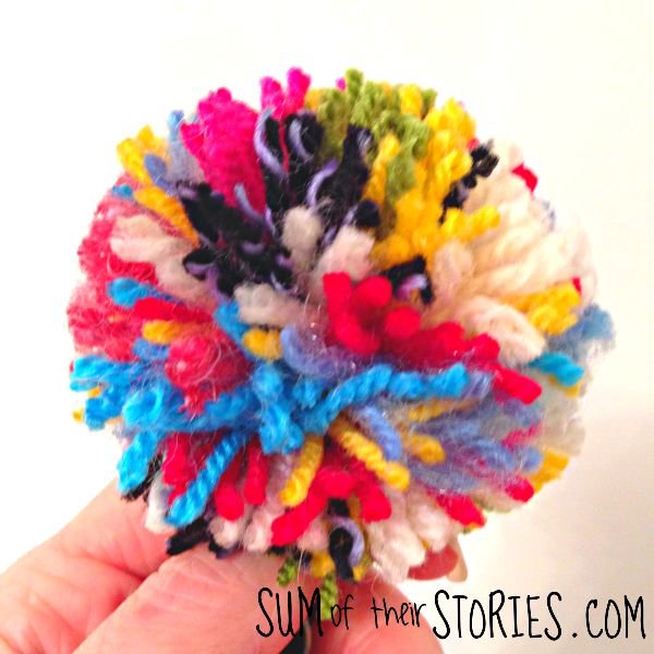 Sum of Their Stories multi-colored yarn pom pom