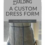 A custom dress form with tape measure reference lines, ready to use for custom garment design.
